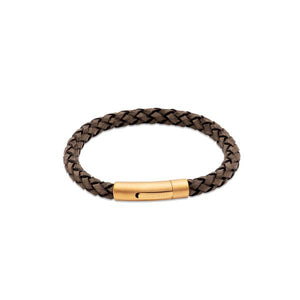 Leather Bracelet with yellow gold IP plated Clasp  b453