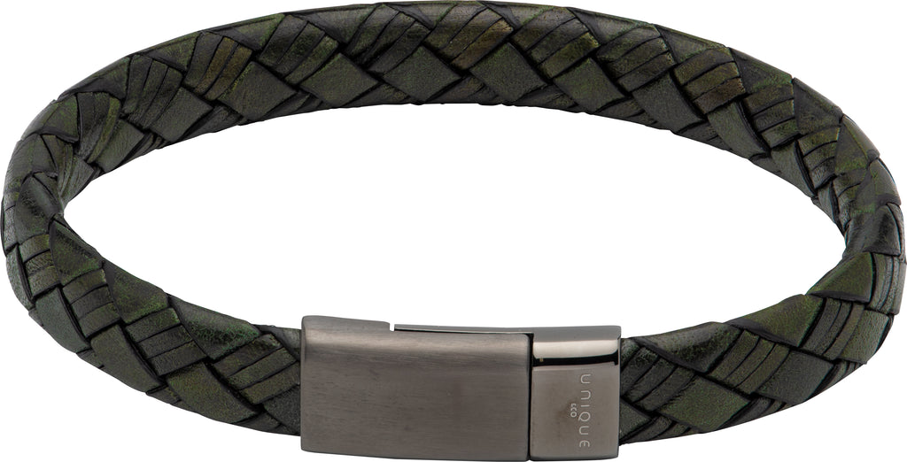 Leather Bracelet with Stainless Steel Clasp  B477/b475 B496