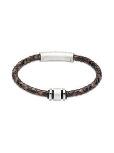 Leather Bracelet with MATTE POLISHED CLASP AND DECORATION  b510