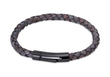 Load image into Gallery viewer, Leather Bracelet with Black Steel Clasp B61/b493
