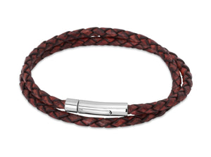 Leather Bracelet with Stainless Steel Clasp B62