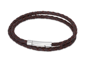 Leather Bracelet with Stainless Steel Clasp B62