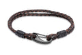 Leather Bracelet with Black IP plated Steel Shrimp Clasp  B86