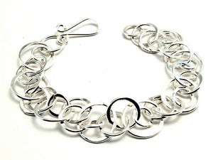 Multi-Circles Linked Bracelet with Hook for fastening