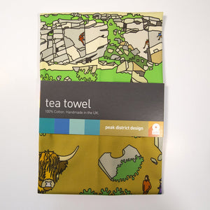 Tea Towel - Burbage North and Ring Ouzels- Peak District Design Range