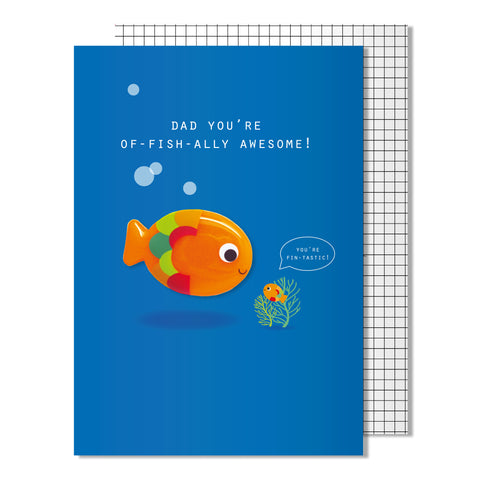 Dad You're Of-Fish-ally Awesome magnet card