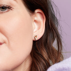 Kit Heath Desire Love Story Gold Heart stud earrings