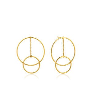 Gold Modern Front Hoop Earrings