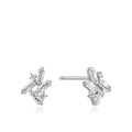 Silver Cluster Stud Earrings