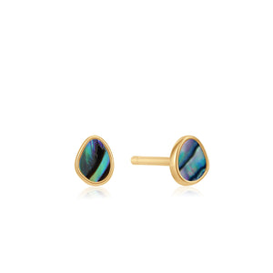 Tidal Turquoise Stud Earrings - Silver