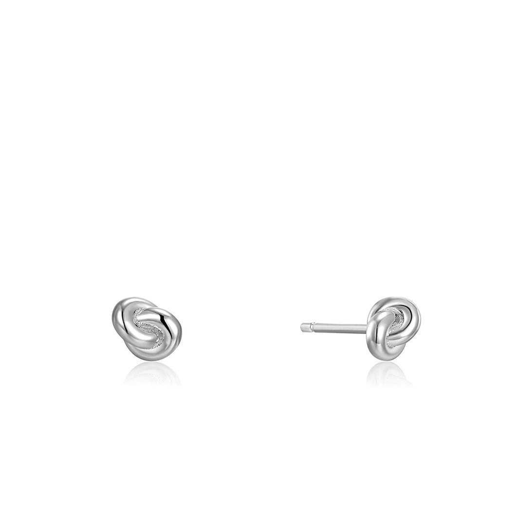 Knot Stud Earrings - Silver