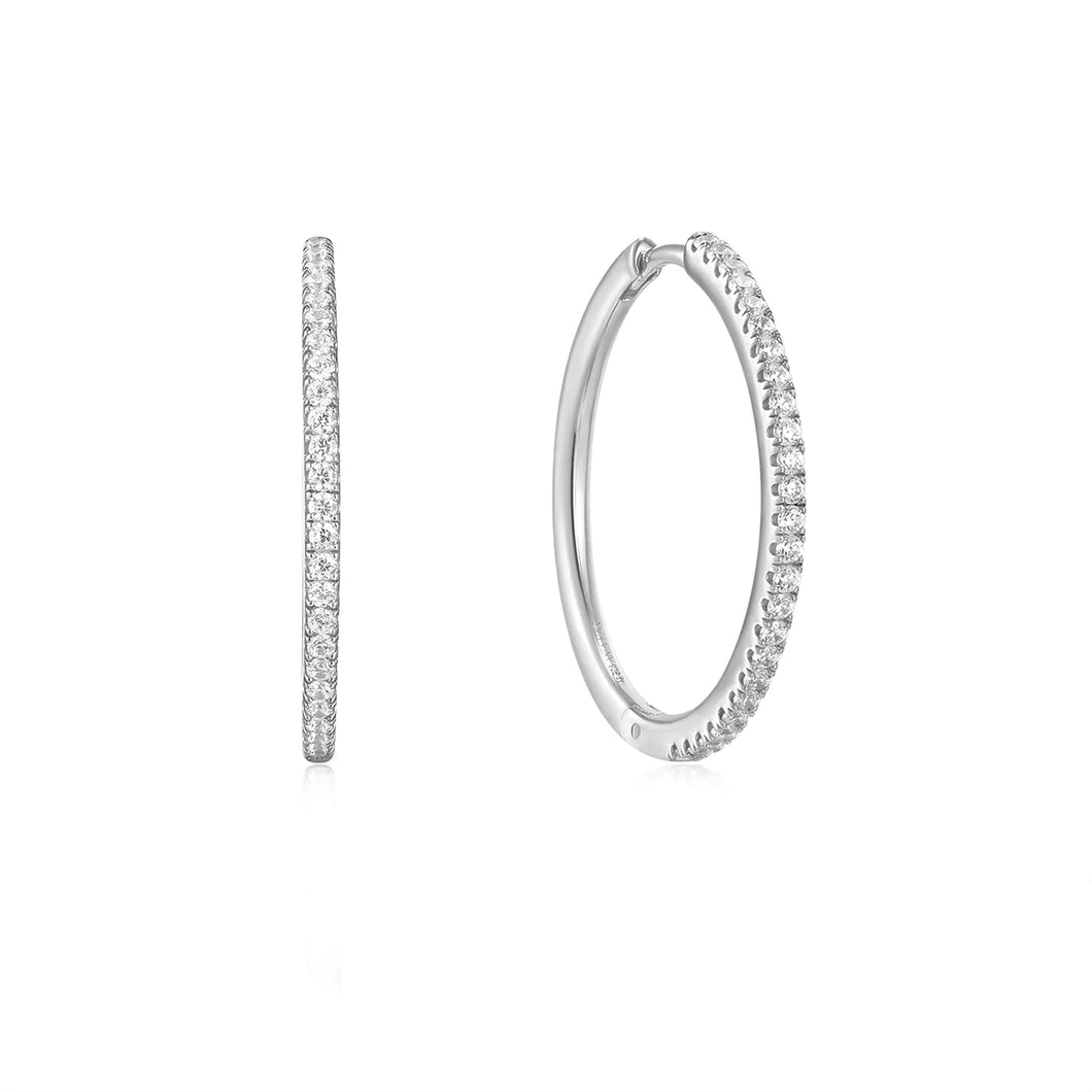 Glam Hoop Earrings - Silver