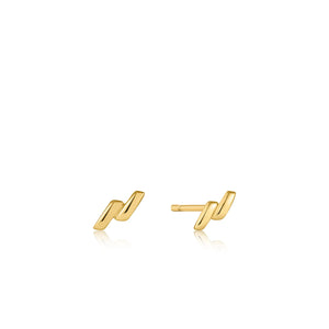 Smooth Twist Stud Earrings - Gold