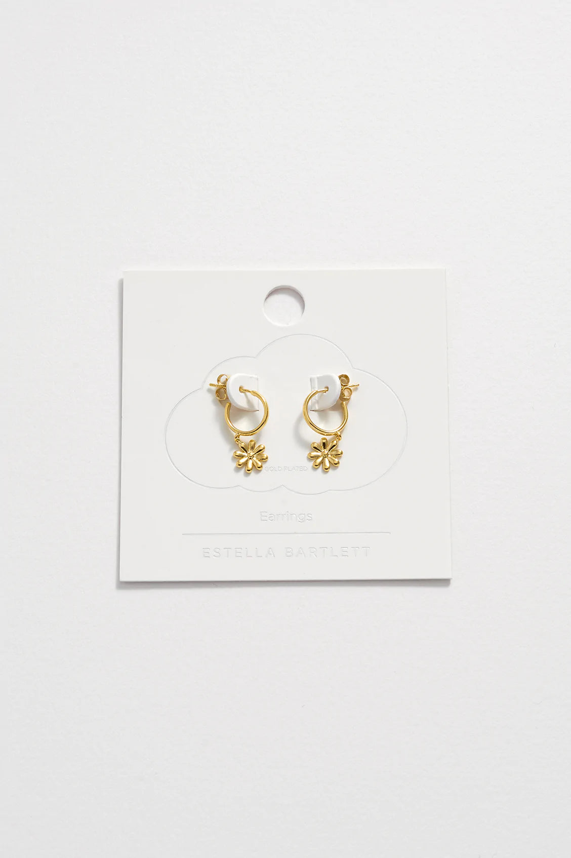 Minimal Daisy Drop Earrings- Gold Plated