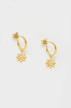Load image into Gallery viewer, Minimal Daisy Drop Earrings- Gold Plated
