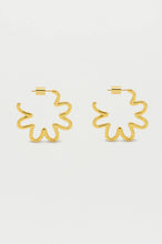 Load image into Gallery viewer, Large Squiggle Flower Hoops- Gold Plated
