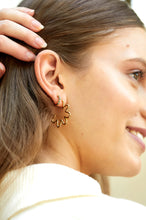 Load image into Gallery viewer, Large Squiggle Flower Hoops- Gold Plated
