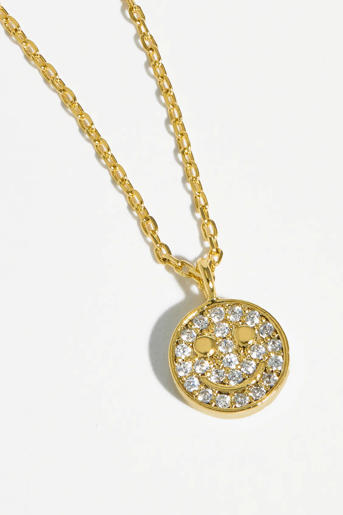 Pave Smiley Pendant Gold plated