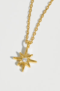 Estella Bartlett North Star CZ Pendant- GOLD PLATED