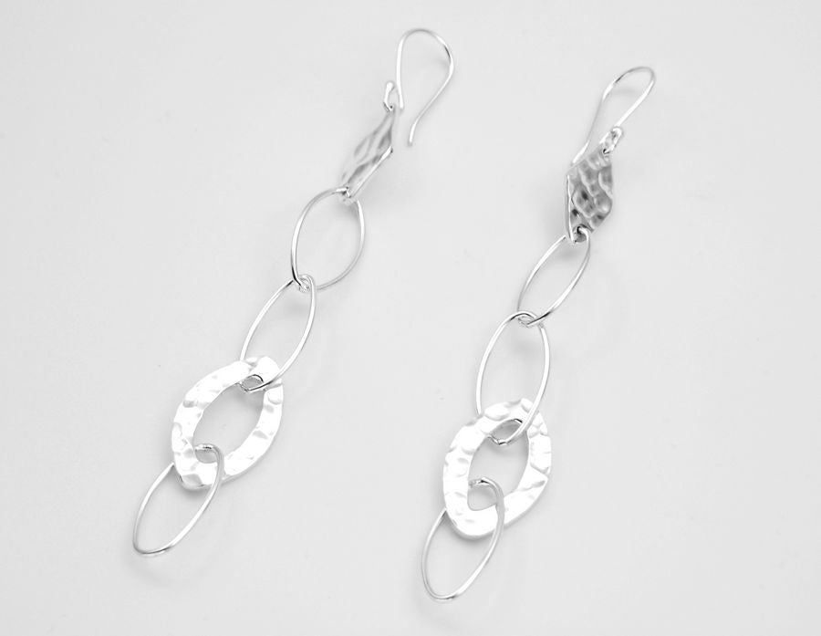 Long mixed shapes Hammered earrings