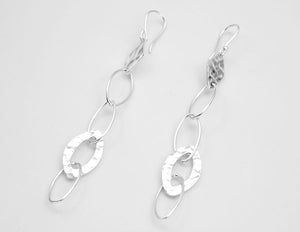 Long mixed shapes Hammered earrings