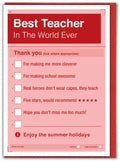 Form In A Teacup Best Teacher greeting card