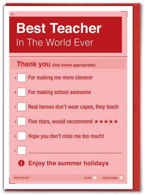Form In A Teacup Best Teacher greeting card