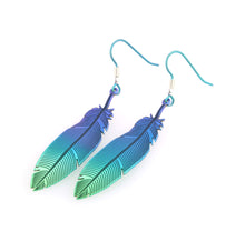 Load image into Gallery viewer, LOVEBIRD FEATHER TITANIUM EARRINGS
