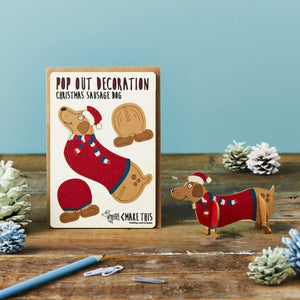 POP out card with wood Christmas decoration