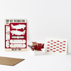 POP out card with wood decoration-PLANE