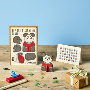 POP out card with wood decoration-PANDA