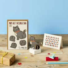 Load image into Gallery viewer, POP out card with wood decoration-CAT

