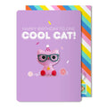 Birthday cool cat magnet card