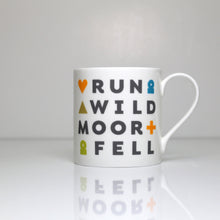 Load image into Gallery viewer, Peak District words mugs – run wild moor fell
