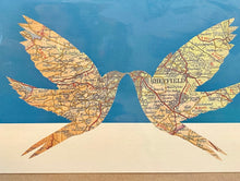 Load image into Gallery viewer, Sheffield map/birds card -SWALLOWS

