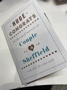 Congratulations to the Most Amazing Couple in Sheffield Card