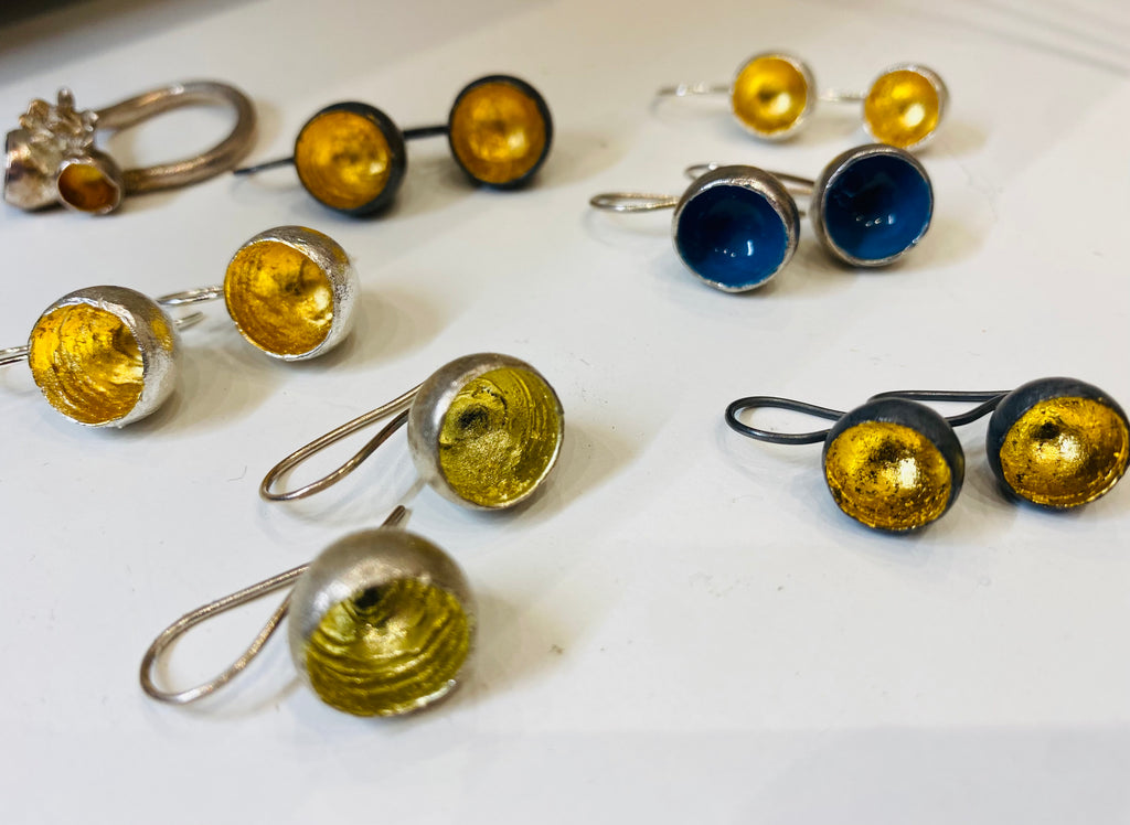 Jennie Gill drop cups earrings
