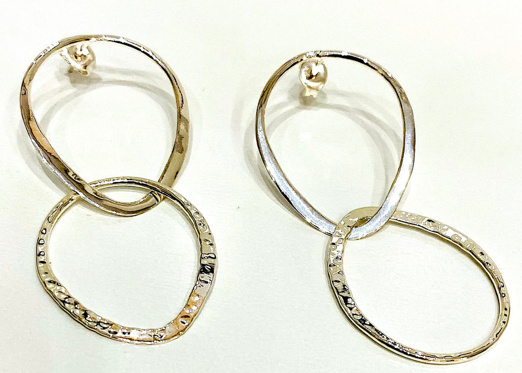 Chris Lewis hammered Helen stud earrings