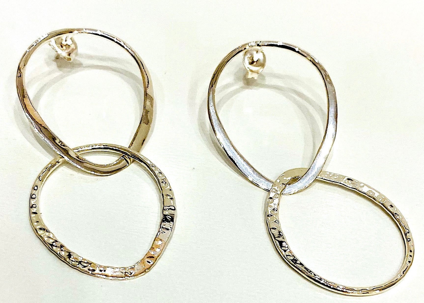 Chris Lewis hammered Helen stud earrings