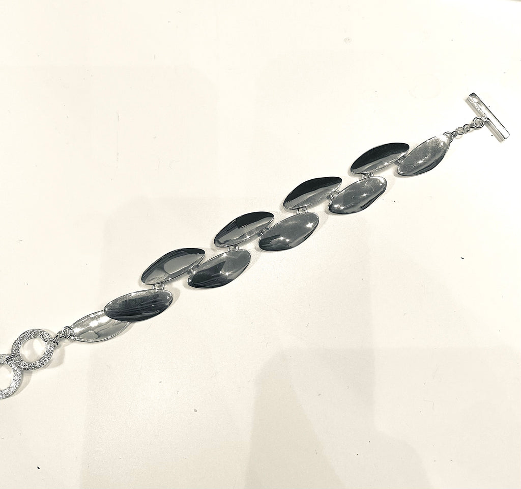 Chris Lewis polished Sterling silver ovals bracelet