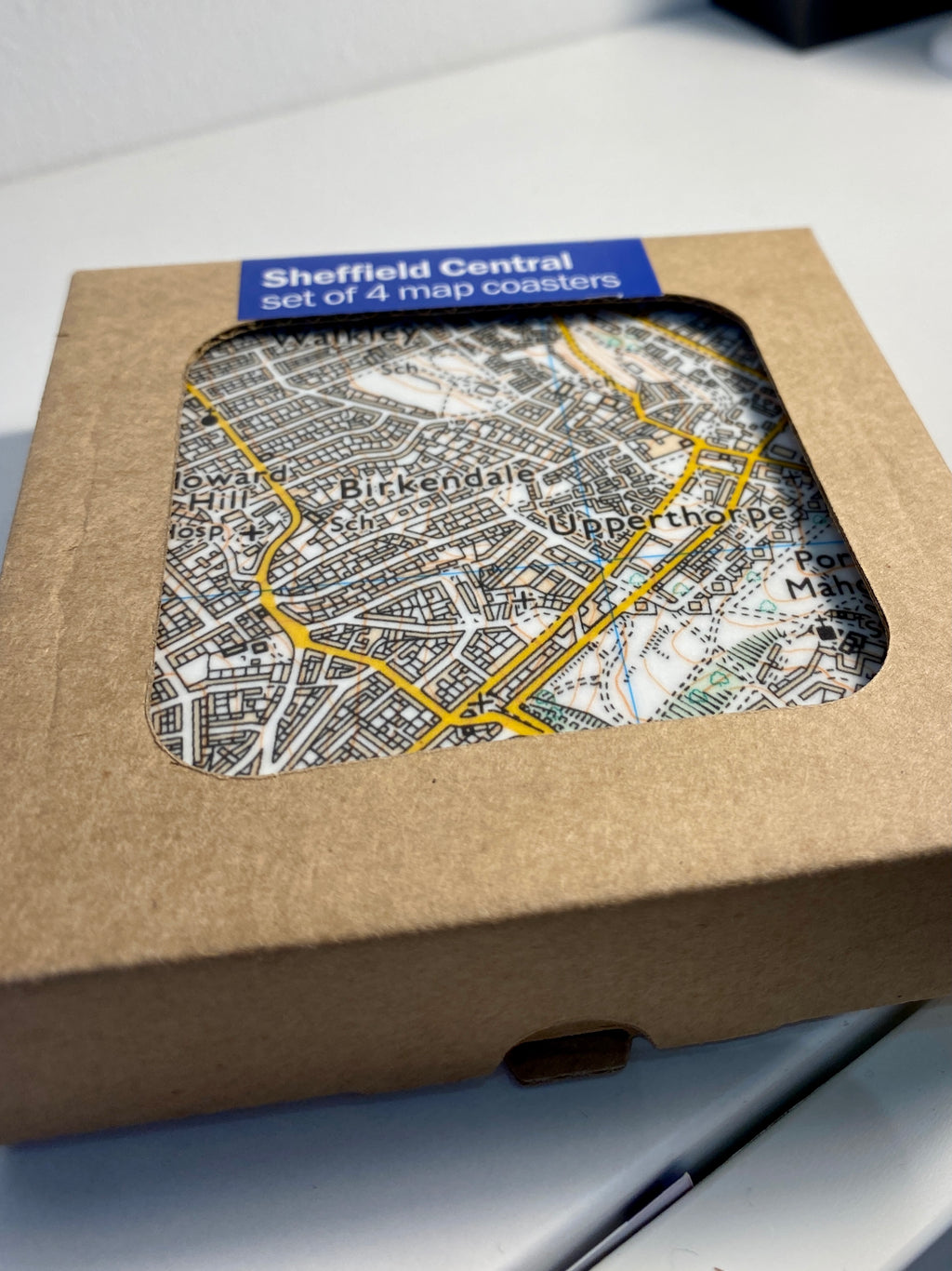 Sheffield City Centre map set of 4 coasters