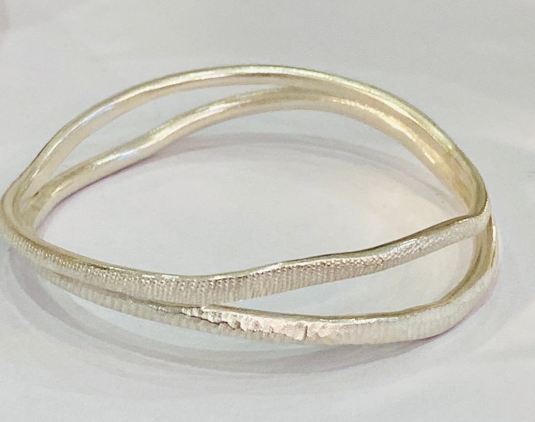 Adele Taylor Sterling silver double bangle