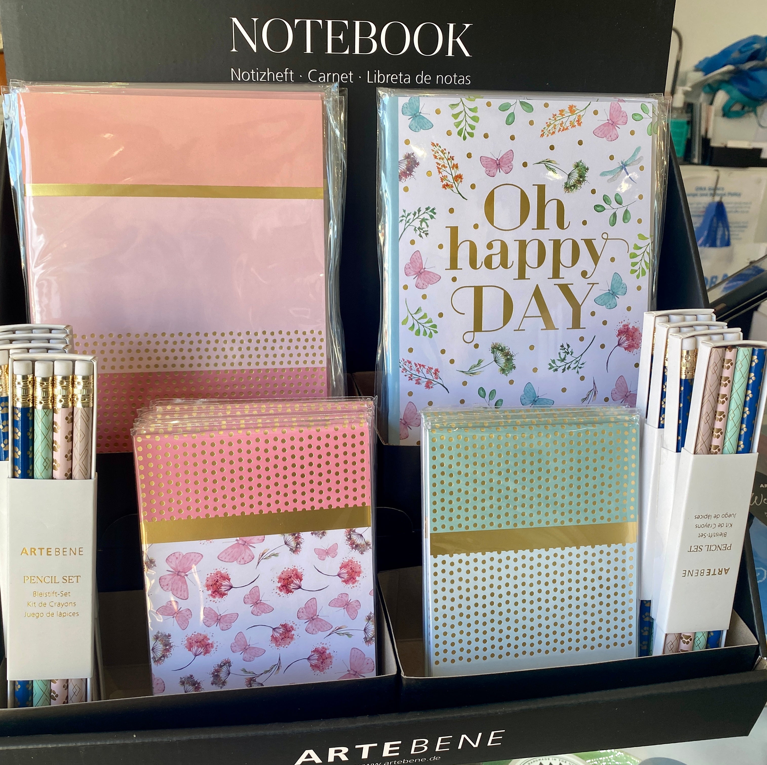 notebooks assorted sizes and designs