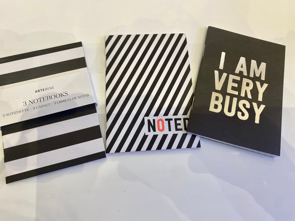 notebooks assorted sizes and designs