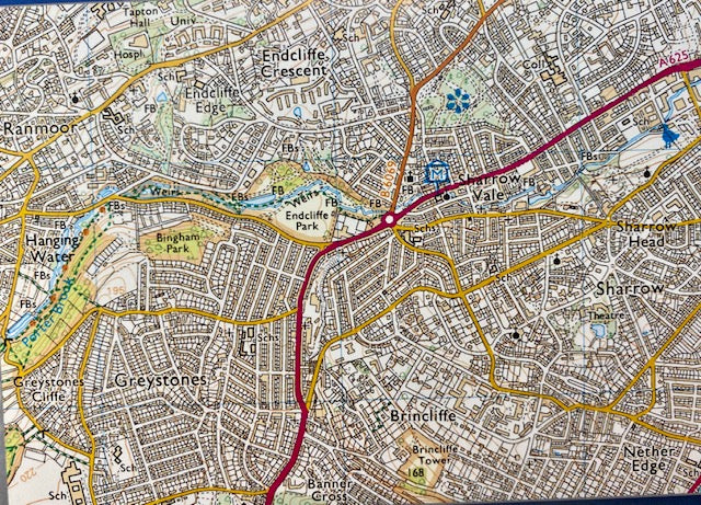 Sheffield Sharrowvale area map 100 Piece (A4) Jigsaw in a Tin