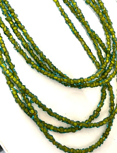 Murano glass Necklace multi strand green