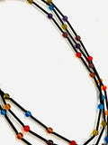 Murano glass Necklace round beads multicolour