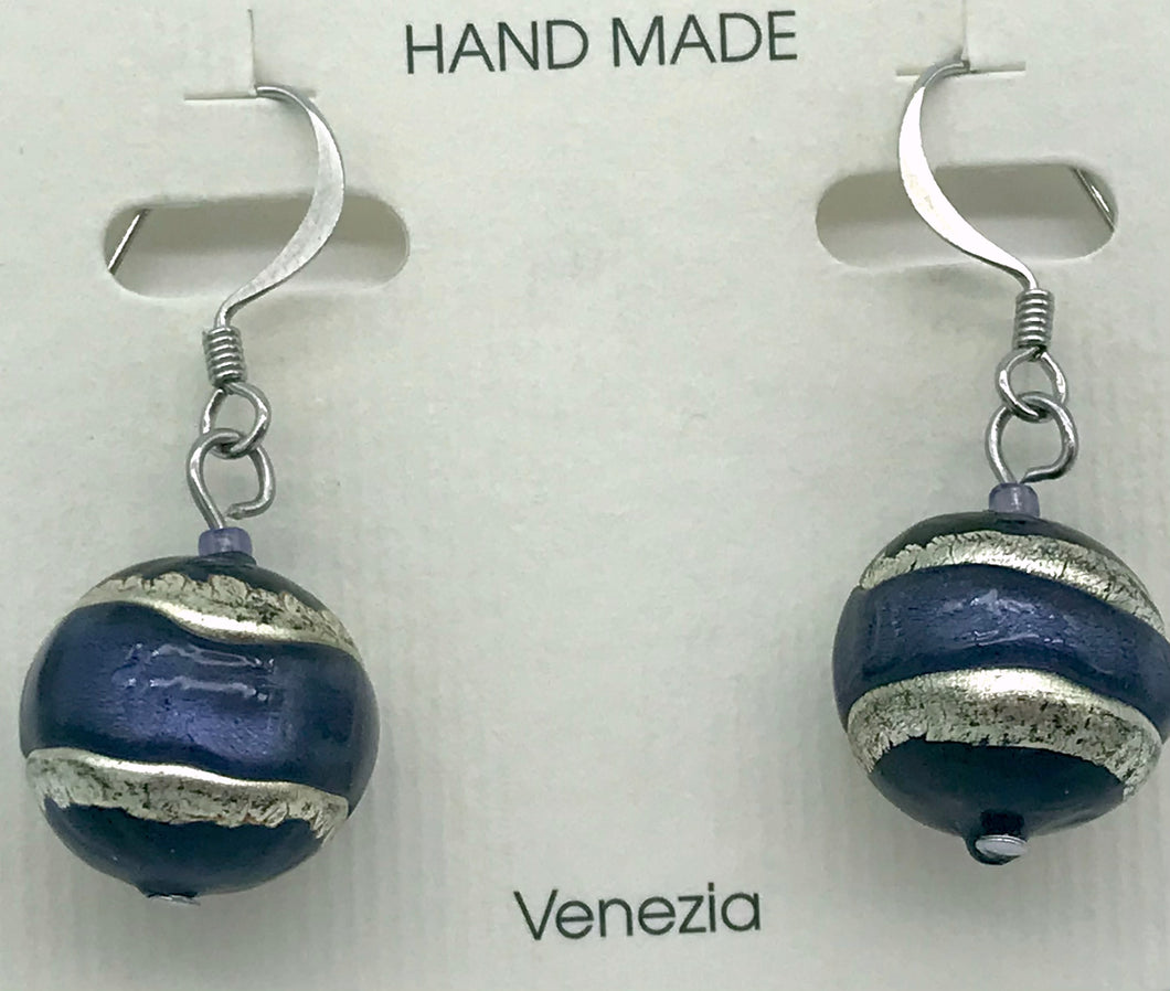 Murano glass Berenice earrings Purple
