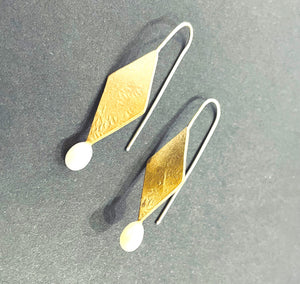 Oxidised /Sterling Silver,SEA PEARL earrings in various designs from Jennie Gill