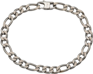 Stainless Steel Figaro Bracelet matte and polished lab182/3